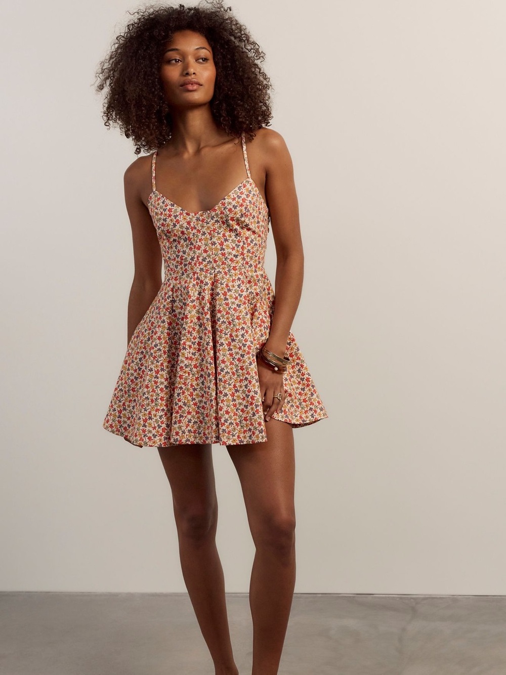 Free People Tan Lines Printed Mini Dress